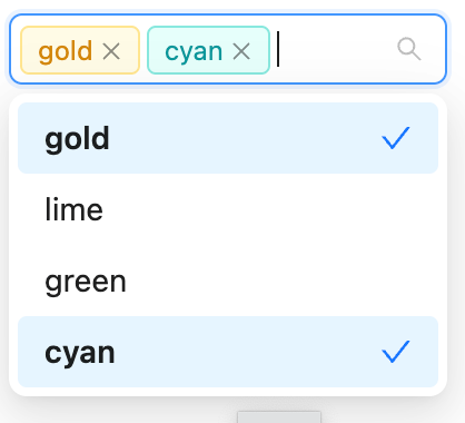 custom-select-tag concept on a Combobox component in Ant Design.