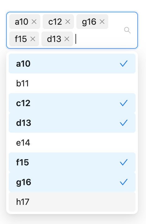multiple concept on a Combobox component in Ant Design.