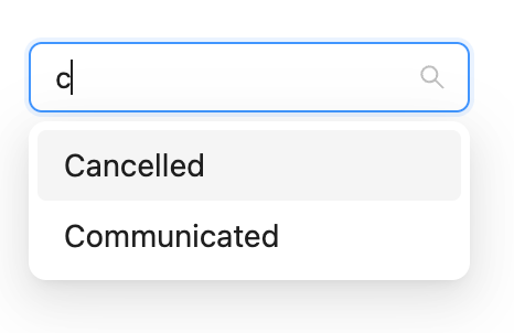 sorted-search concept on a Combobox component in Ant Design.