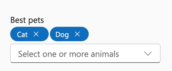 multiple concept on a Combobox component in UI Fabric.