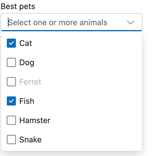 multiple concept on a Combobox component in UI Fabric.