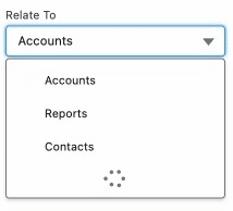 loading concept on a Combobox component in Lightning Design System.