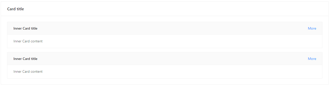 nested concept on a Card component in Ant Design.