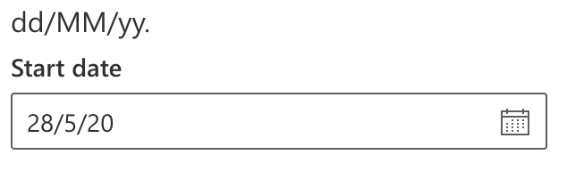 format concept on a Datepicker component in UI Fabric.