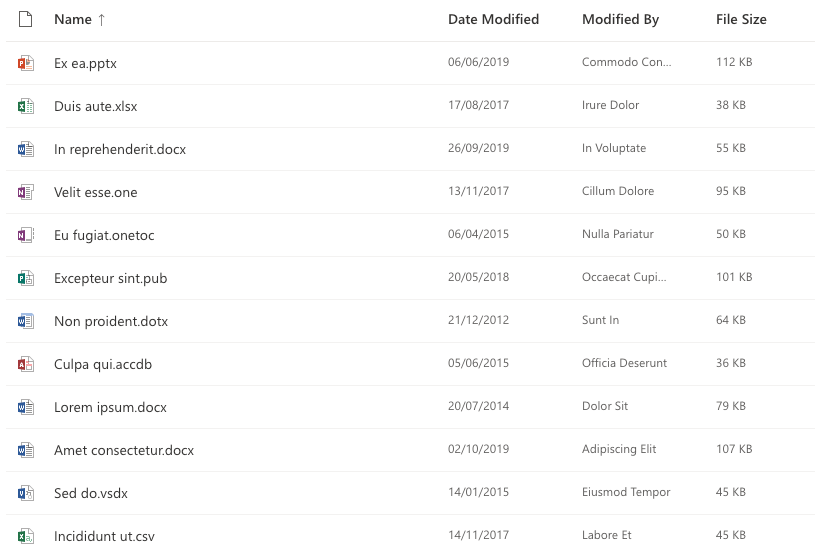 basic concept on a Table component in UI Fabric.