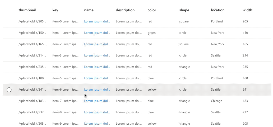 Table | Open UI