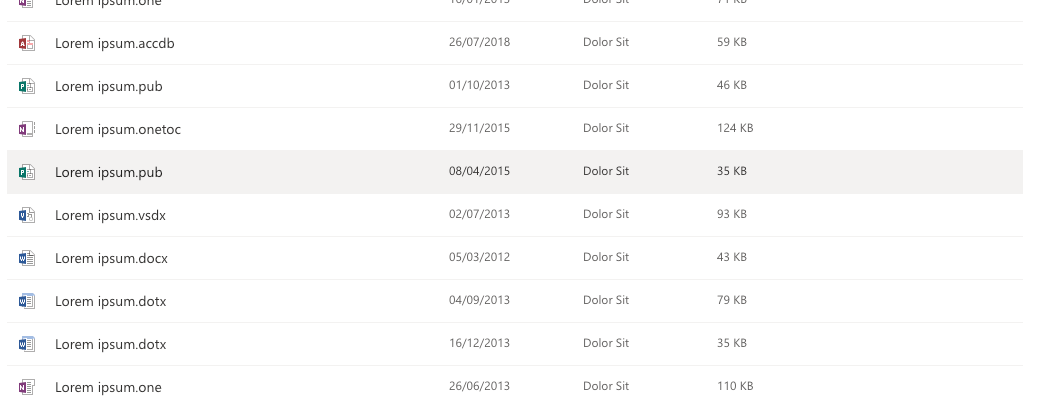 vertical-scroll concept on a Table component in UI Fabric.
