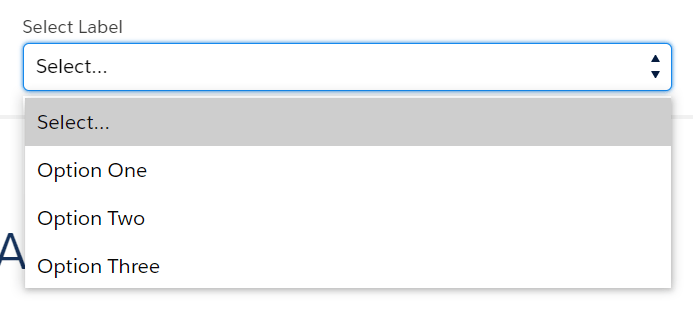 select concept on a Popup component in Lightning Design System.
