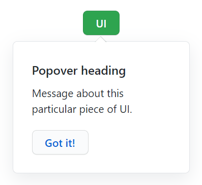 misc concept on a Popup component in Primer Design System.