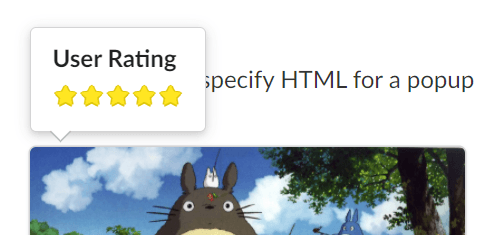 misc concept on a Popup component in Semantic UI.