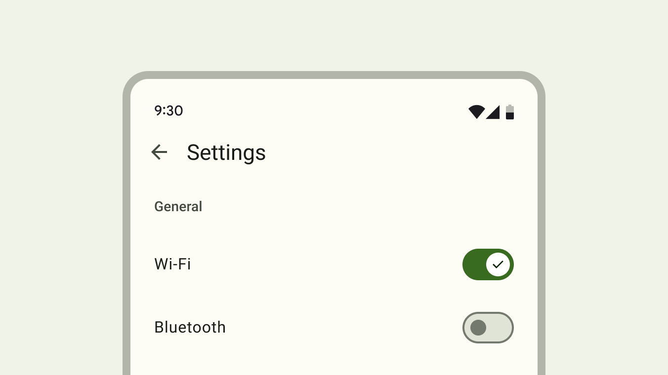 Switch example by Material Design, Google Inc.